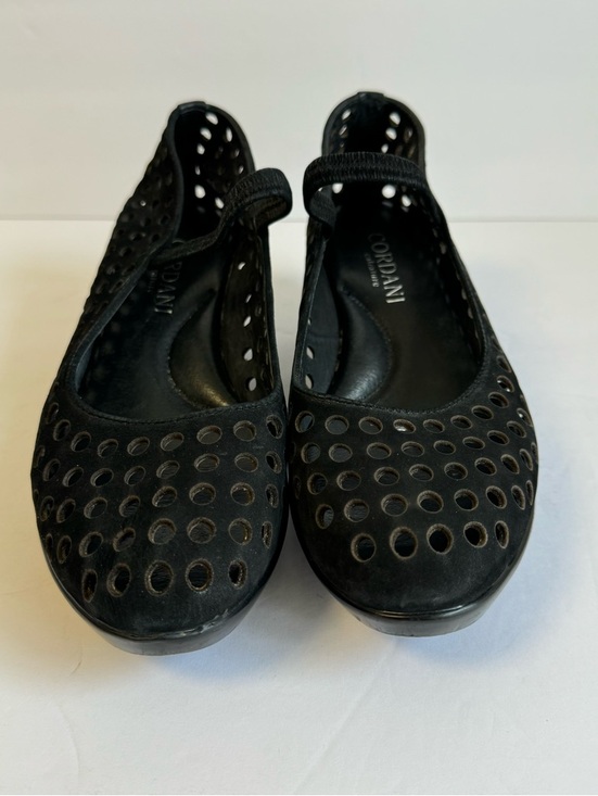 Cordani Clogs Perforated Italian Black Leather Comfort Shoes Womens 38 Lagenlook - Picture 2 of 11